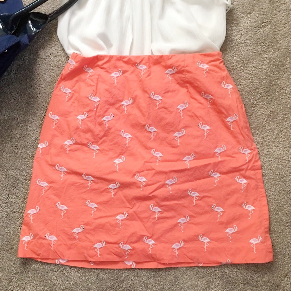 SUPER CUTE TALBOTS FLAMINGO SKIRT SIZE 4 - Picture 2 of 8